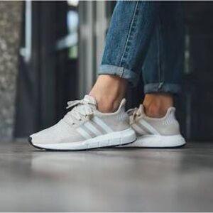 Tan Adidas sneakers
